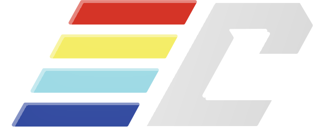 Chain C lettermark with colored bars and metallic shading