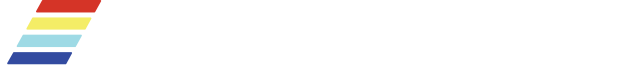 Wordmark, flat colored bars and white lettering